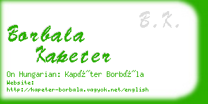 borbala kapeter business card